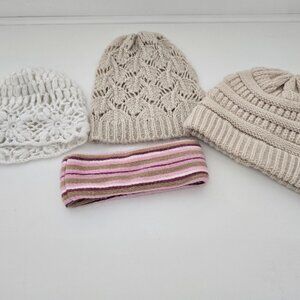 Winter Hats and Headband (Set of 4)
